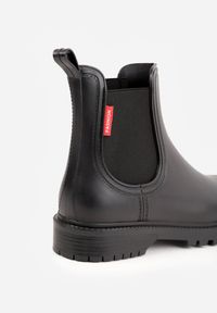 Born2be - Czarne Kalosze w Stylu Sztybletów Bellexia. Okazja: na co dzień. Kolor: czarny. Materiał: jeans. Obcas: na obcasie. Styl: elegancki, klasyczny, casual. Wysokość obcasa: niski #3