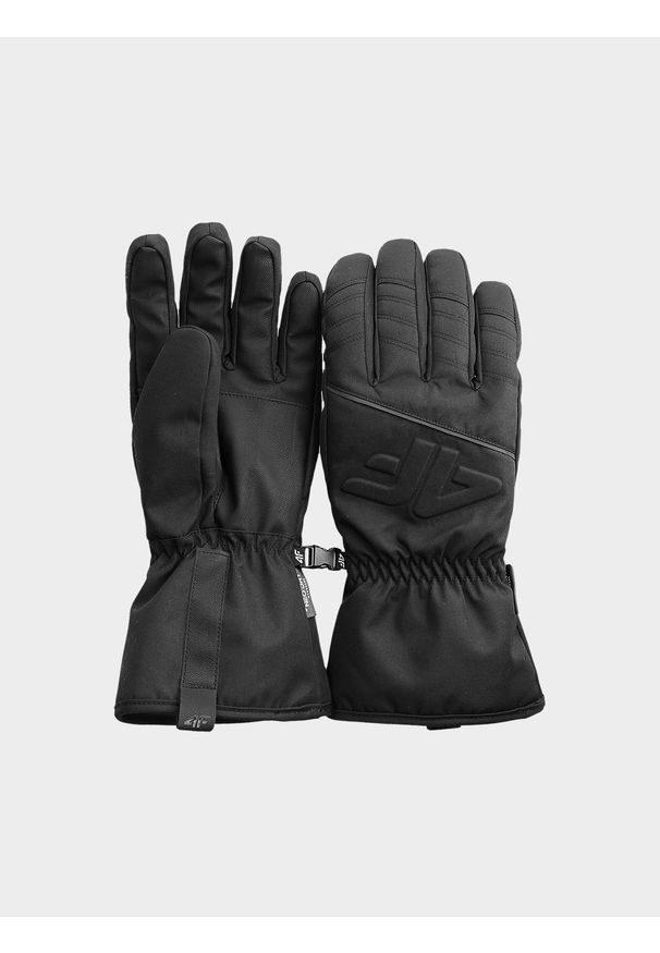 4f - 4F Rękawice narciarskie Thinsulate męskie - czarne S. Kolor: czarny. Materiał: dzianina, syntetyk, materiał, tkanina. Technologia: Thinsulate. Sezon: zima. Sport: narciarstwo