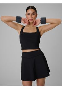 4f - 4F Crop top treningowy slim szybkoschnący damski - czarny S. Kolor: czarny. Sport: fitness, joga i pilates #1