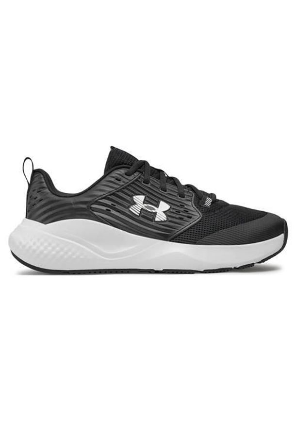 Buty treningowe męskie Under Armour Ua Charged Commit Tr 4. Zapięcie: sznurówki. Kolor: czarny. Materiał: syntetyk, tkanina, materiał. Szerokość cholewki: normalna