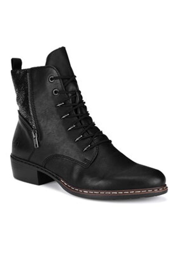Rieker Botki Y0800-00 Czarny. Kolor: czarny. Materiał: materiał