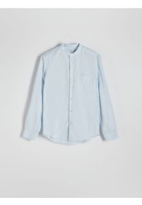 Reserved - Koszula regular fit z domieszką lnu - jasnoniebieski. Kolor: niebieski. Materiał: len #1