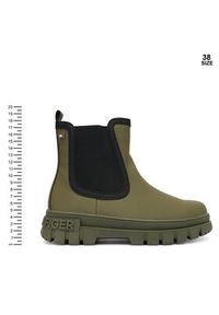 TOMMY HILFIGER - Tommy Hilfiger Botki T3X5-34130-1355414 Khaki. Kolor: brązowy. Materiał: syntetyk #5