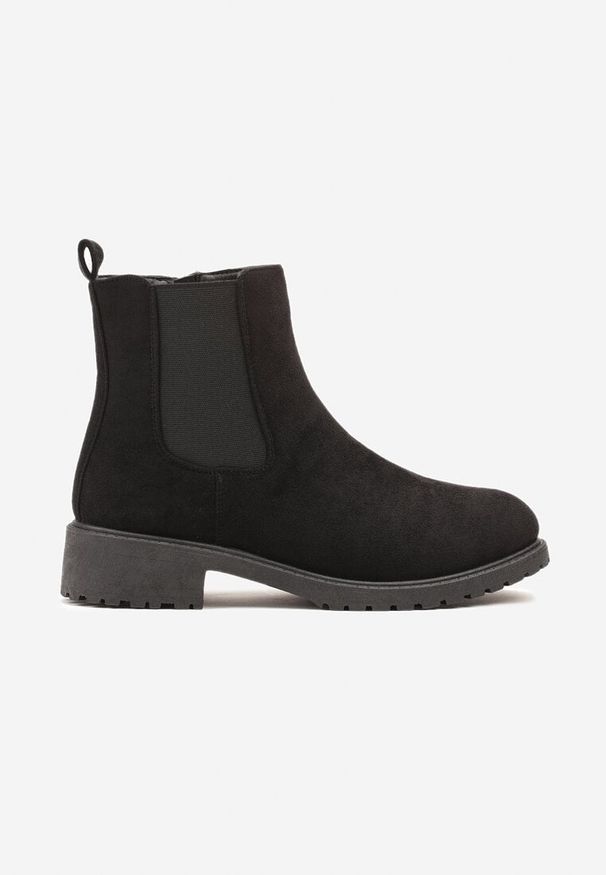 Born2be - Czarne Botki w Stylu Sztybletów z Elastyczną Wstawką Kanelle. Okazja: do pracy, na co dzień. Kolor: czarny. Styl: casual, elegancki