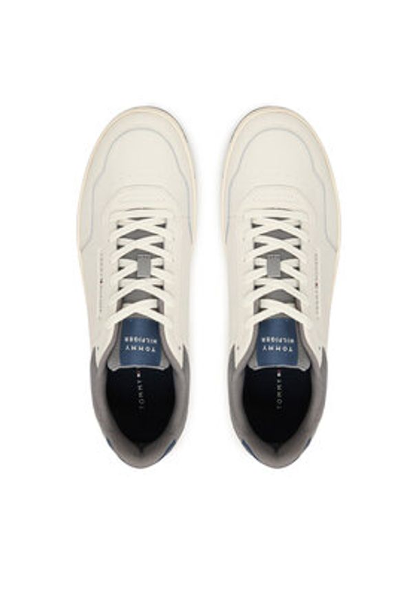TOMMY HILFIGER - Tommy Hilfiger Sneakersy Th Basket Core Lite Lth/Suede FM0FM05714 Biały. Kolor: biały. Materiał: skóra