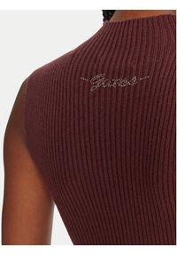 Guess Sukienka dzianinowa W5BK23 Z3OW2 Brązowy Slim Fit. Kolor: brązowy. Materiał: syntetyk #3