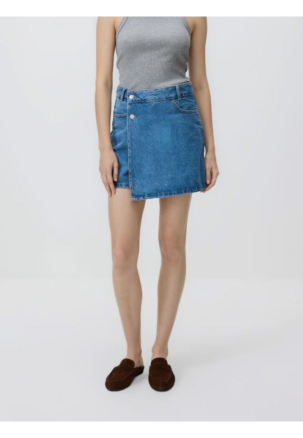 Reserved - Jeansowe spódnico-szorty - niebieski. Kolor: niebieski. Materiał: jeans