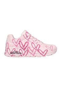 skechers - Buty do chodzenia damskie Skechers Spread The Love. Zapięcie: sznurówki. Kolor: różowy. Materiał: materiał, syntetyk, tkanina. Szerokość cholewki: normalna. Sport: turystyka piesza