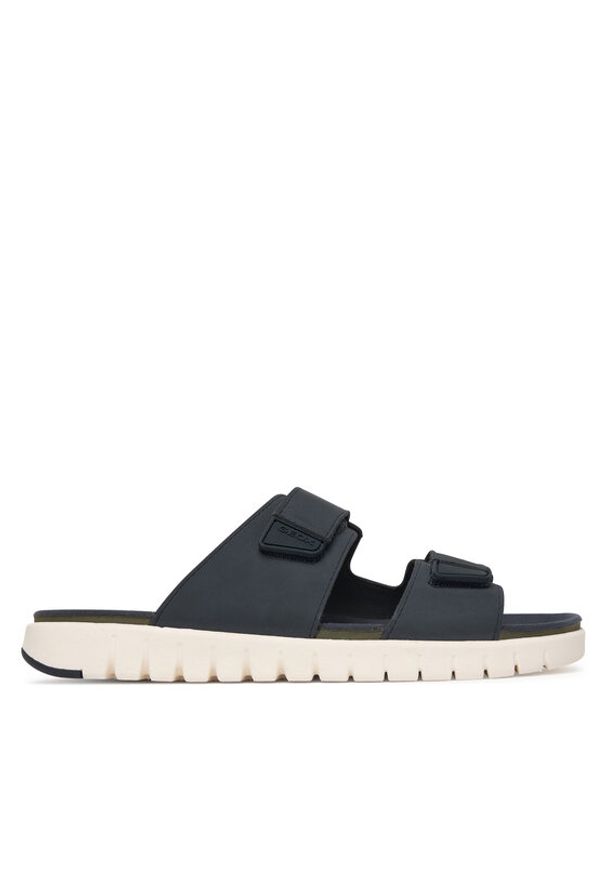 Geox Klapki U Flextride S U652JB 000EK C4002 Granatowy. Kolor: niebieski. Materiał: skóra