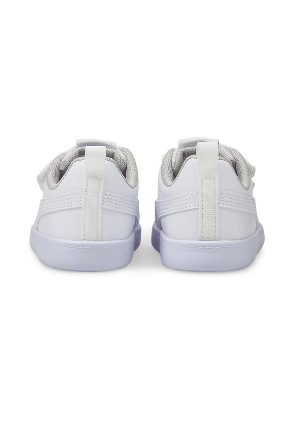 Buty Puma Courtflex v2 V Inf, Dzieci. Kolor: biały, wielokolorowy, fioletowy, szary. Materiał: materiał, syntetyk. Sport: turystyka piesza
