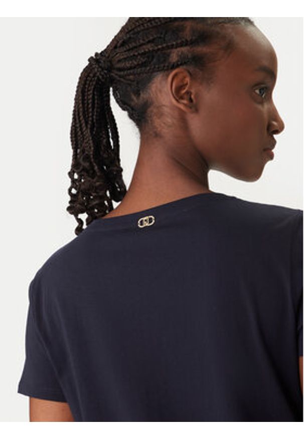 Liu Jo Sport T-Shirt TA6155 JS923 Granatowy Regular Fit. Kolor: niebieski. Materiał: bawełna. Styl: sportowy