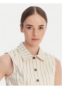 Guess Jeans Kamizelka W6GHZ9 D7961 Écru Slim Fit. Kolor: kremowy. Materiał: bawełna #4