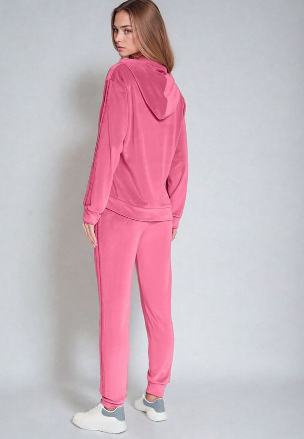 Born2be - Ciemnoróżowy Welurowy Komplet Dresowy Randrea. Kolor: różowy. Materiał: dresówka, welur