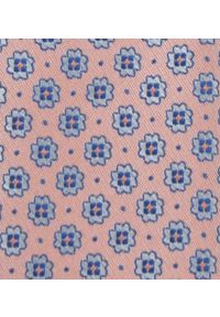 Krawat Męski - Drobny Groszek, Jasna Brzoskwinia - Alties. Kolor: niebieski. Materiał: tkanina. Wzór: grochy. Styl: wizytowy, elegancki #3