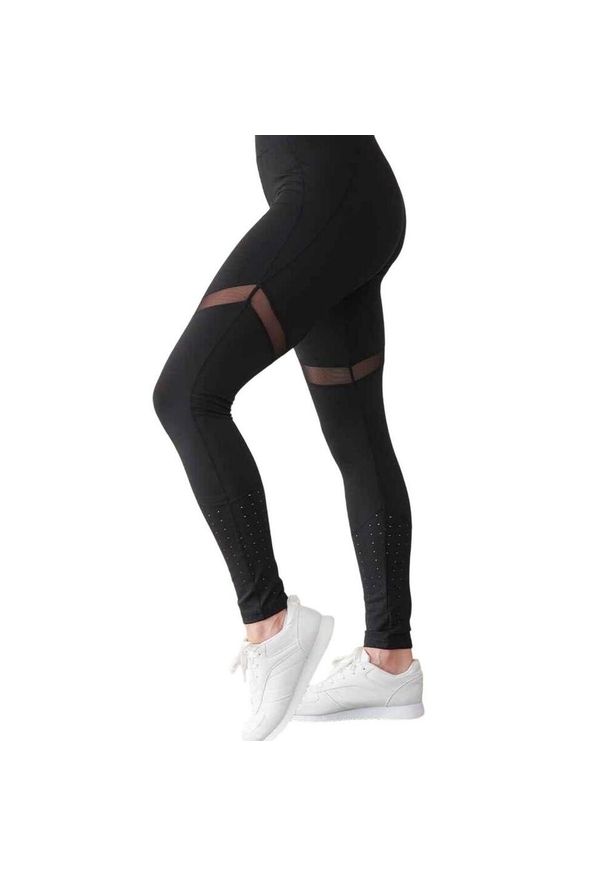 TOMBO - Legginsy Panelowe Damskie. Kolor: czarny