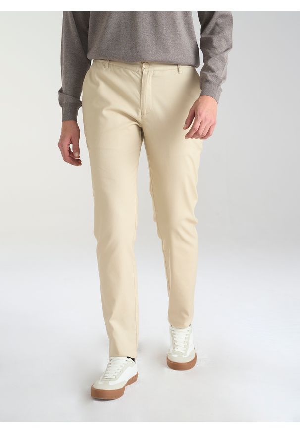 PAKO LORENTE – Beżowe gładkie spodnie męskie P24SF-WX-003-E-0 - Pako Lorente. Kolor: beżowy. Wzór: gładki. Sezon: wiosna. Styl: klasyczny