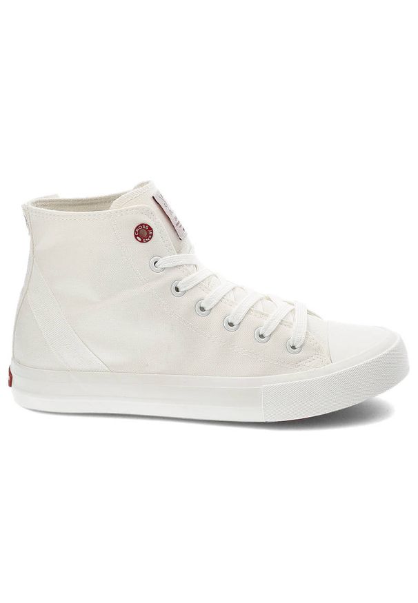 Białe Trampki Cross Jeans Damskie Wygodne Obuwie. Kolor: biały. Materiał: materiał. Szerokość cholewki: normalna. Styl: sportowy