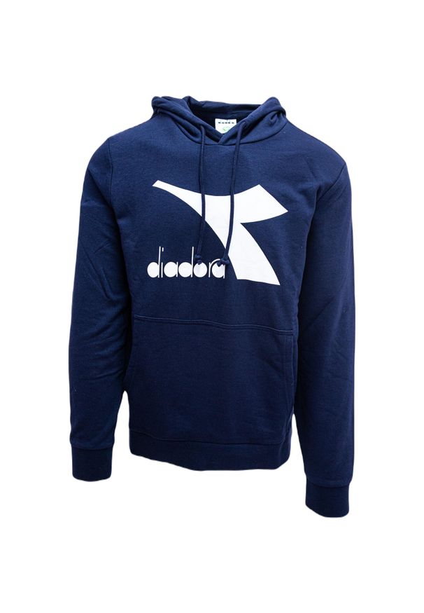 Bluza z kapturem męskie Diadora Big Logo. Typ kołnierza: kaptur. Kolor: niebieski. Materiał: bawełna, materiał