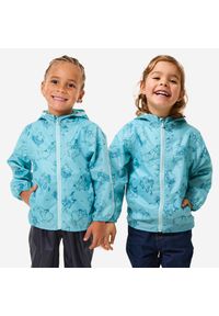 quechua - Kurtka turystyczna dla dzieci MH100. Kolor: niebieski. Materiał: poliester, materiał. Sezon: lato. Styl: sportowy. Sport: turystyka piesza #1