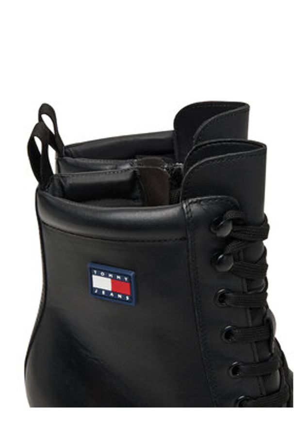 Tommy Jeans Trzewiki Tjw Lace Up EN0EN02832 Czarny. Kolor: czarny. Materiał: skóra