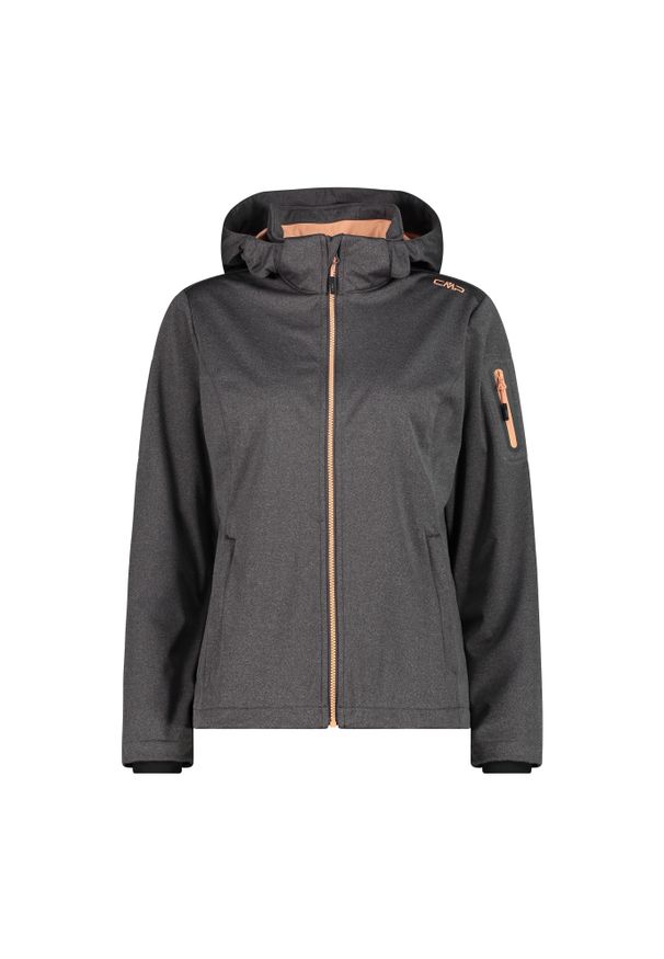 Kurtka damska turystyczna CMP 39A5016M. Typ kołnierza: kaptur. Kolor: brązowy. Materiał: softshell. Sport: turystyka piesza