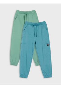 Sinsay - Spodnie dresowe cargo jogger 2 pack - mid blue. Materiał: dresówka #1