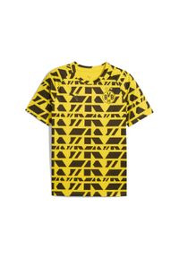 Puma - Męska koszulka przedmeczowa Borussia Dortmund PUMA Faster Yellow Black. Kolor: czarny, wielokolorowy, żółty. Sport: piłka nożna