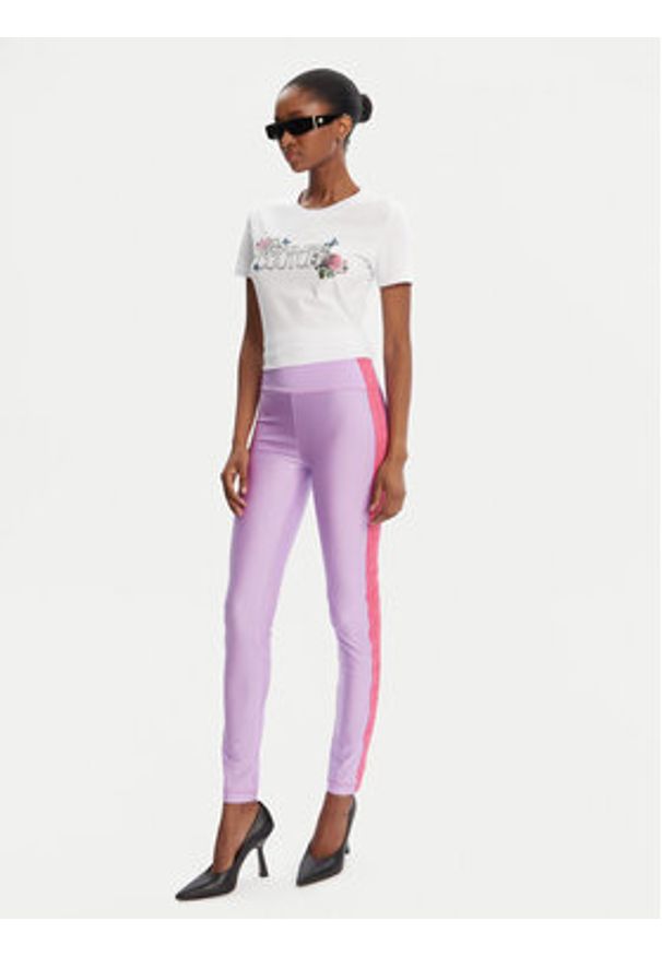 Versace Jeans Couture T-Shirt 79HAHB00 CJB01 Biały Regular Fit. Kolor: biały. Materiał: bawełna