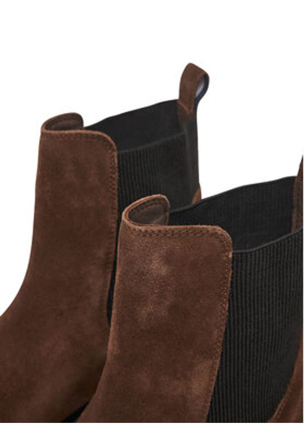 TOMMY HILFIGER - Tommy Hilfiger Sztyblety Flag Boot FW0FW08780 Brązowy. Kolor: brązowy. Materiał: zamsz, skóra