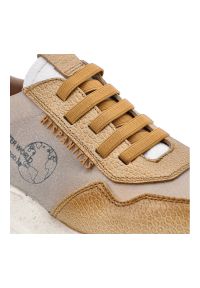 Beżowe Sneakersy Hispanitas Wygodne Buty Damskie. Kolor: beżowy. Materiał: materiał, skóra. Szerokość cholewki: normalna #5
