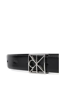 Calvin Klein Pasek Damski Emblem Buckle 25Mm Fixed Smooth LV04F7072G Czarny. Kolor: czarny. Materiał: skóra
