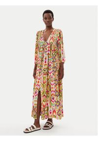 LOLA CASADEMUNT Sukienka letnia LS2516070 Kolorowy Relaxed Fit. Materiał: wiskoza. Wzór: kolorowy. Sezon: lato #4