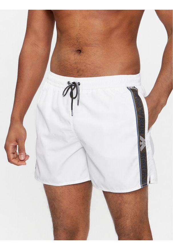Emporio Armani Underwear Szorty kąpielowe 211740 4R443 00010 Biały Regular Fit. Kolor: biały. Materiał: syntetyk