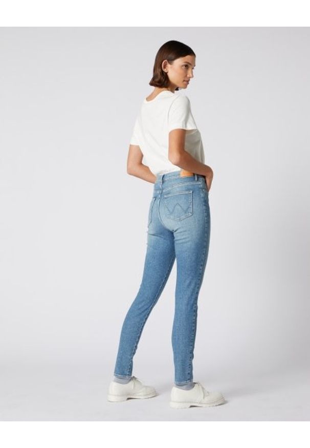 Wrangler - WRANGLER HIGH RISE SKINNY DAMSKIE SPODNIE JEANSOWE SEA SPRAY W27HJAXFQ 112128086