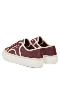 TOMMY HILFIGER - Tommy Hilfiger Tenisówki Platform Vulc Sneaker Piping FW0FW09394 Bordowy. Kolor: czerwony. Materiał: materiał. Obcas: na platformie #2