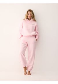 Reserved - Spodnie dresowe ze ściągaczami - pastelowy róż. Kolor: różowy. Materiał: dresówka #1