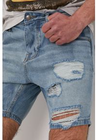 Brave Soul Szorty jeansowe męskie. Okazja: na co dzień. Kolor: niebieski. Materiał: jeans. Styl: casual #3