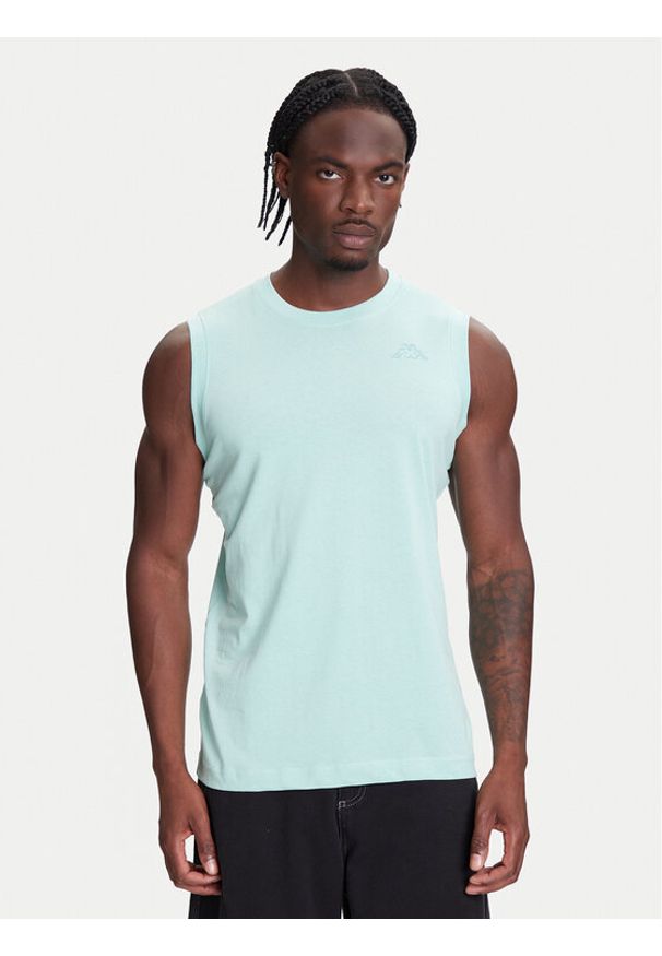 Kappa Tank top Logo Corpo Cadwal 303HZB0 Zielony Regular Fit. Kolor: zielony. Materiał: bawełna