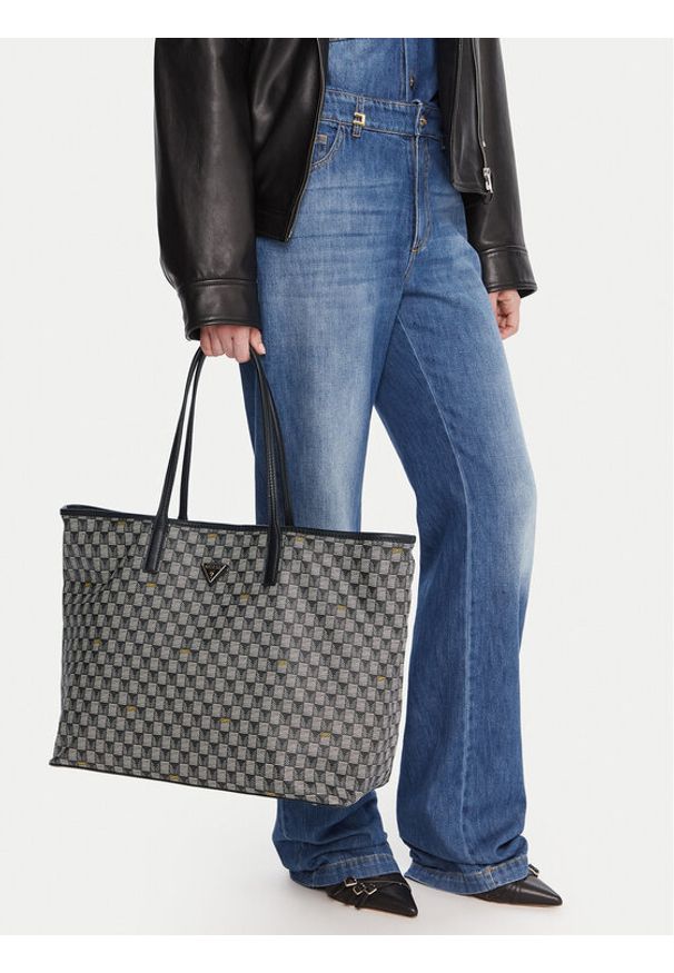 Guess Torebka G Wave II HWJT86 81290 Czarny. Kolor: czarny. Materiał: skórzane