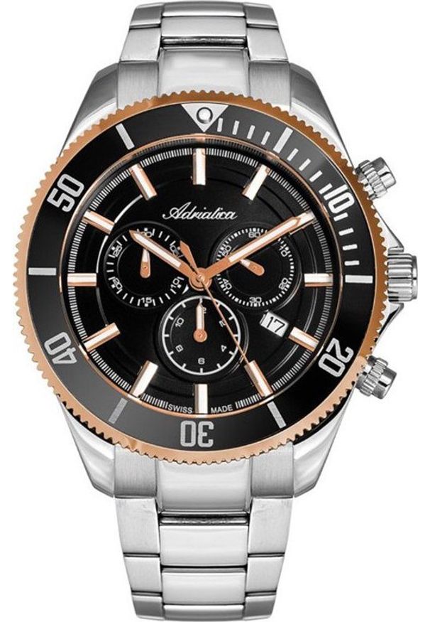 Zegarek Adriatica Zegarek męski Adriatica A1139.R114CHN srebrny. Kolor: srebrny