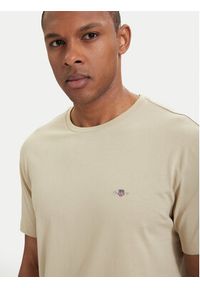 GANT - Gant T-Shirt Shield 2003184 Beżowy Regular Fit. Kolor: beżowy. Materiał: bawełna #3