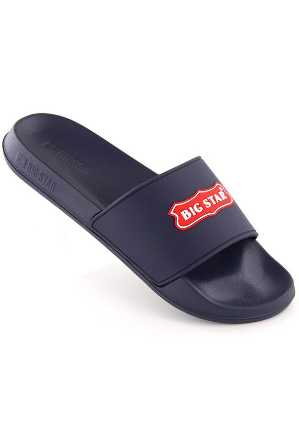 Big-Star - Klapki męskie sportowe granatowe Big Star OO174029. Okazja: na co dzień, na plażę. Kolor: niebieski. Materiał: materiał. Styl: sportowy