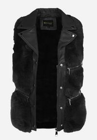 Born2be - Czarna Kamizelka Futrzana Irelaia. Kolor: czarny. Materiał: futro #3