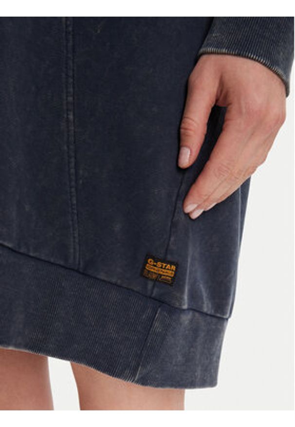 G-Star RAW - G-Star Raw Sukienka dzianinowa D27165-D969 Niebieski Relaxed Fit. Kolor: niebieski. Materiał: bawełna