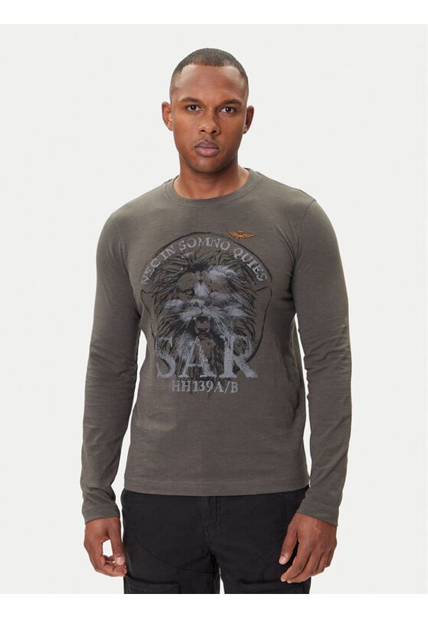 Aeronautica Militare Longsleeve 252TS2485UJ00708 Szary Regular Fit. Kolor: szary. Materiał: bawełna. Długość rękawa: długi rękaw
