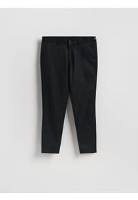 Reserved - Spodnie chino slim fit - czarny. Kolor: czarny. Materiał: tkanina, bawełna