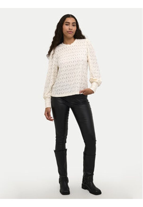 Kaffe Bluzka Tine 10509099 Écru Regular Fit. Materiał: syntetyk