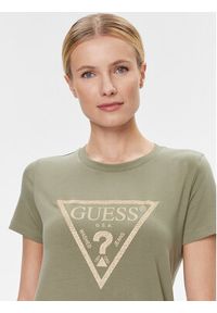 Guess T-Shirt W4RI69 J1314 Zielony Regular Fit. Kolor: zielony. Materiał: bawełna