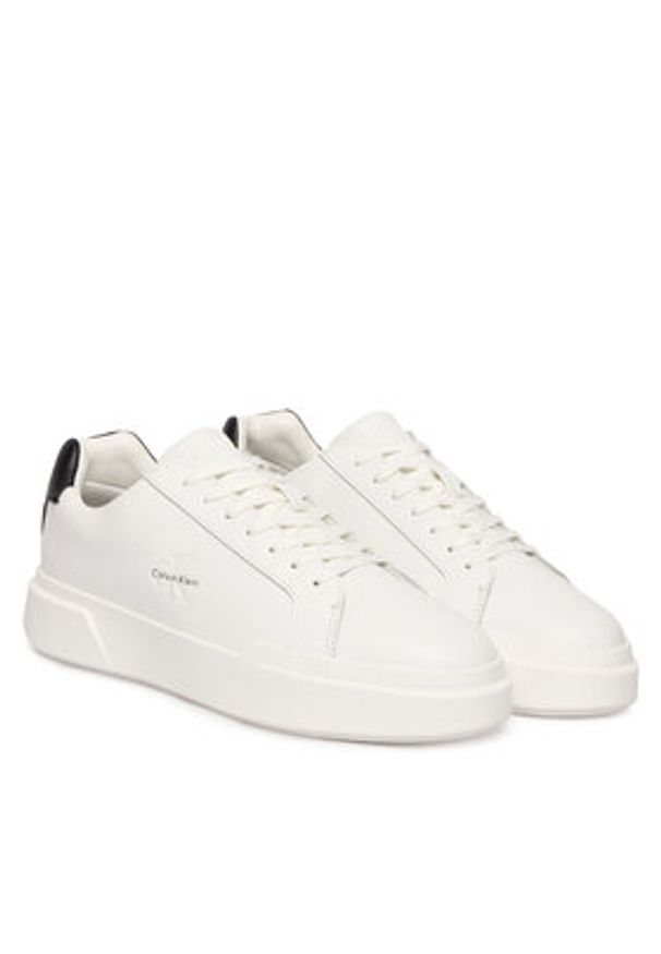 Calvin Klein Sneakersy Chunky Cupsole Laceup Lth YM0YM01344 Biały. Kolor: biały. Materiał: skóra