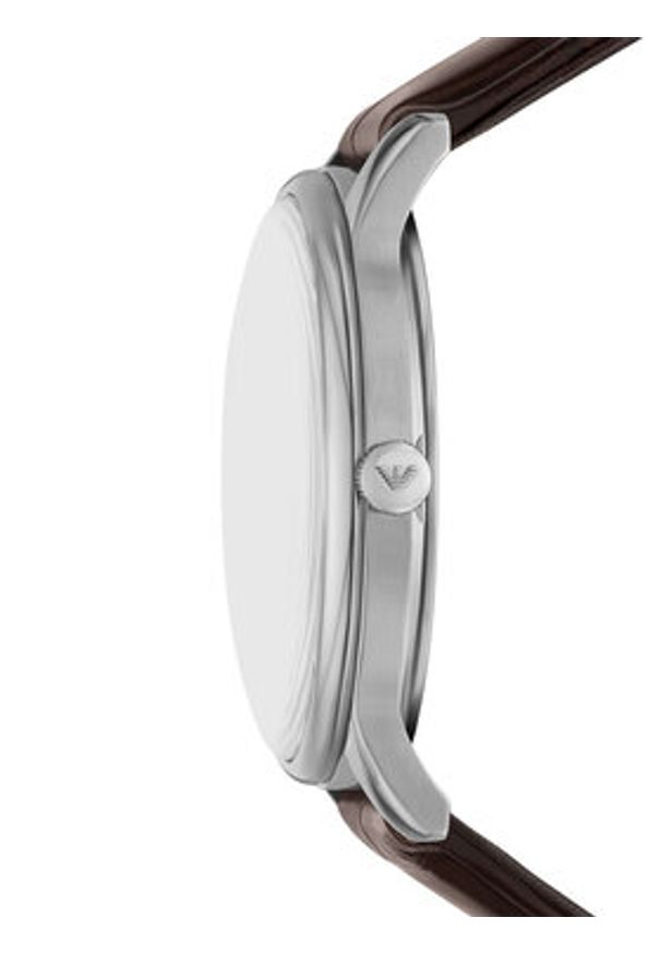 Emporio Armani Zegarek Minimalist AR11672 Brązowy. Kolor: brązowy. Materiał: skóra